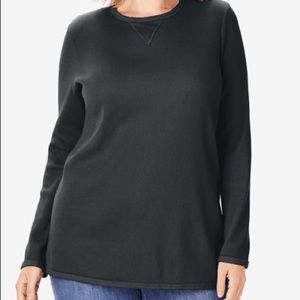 *New - 2 Thermal Sweatshirts Black & Gray-1X*